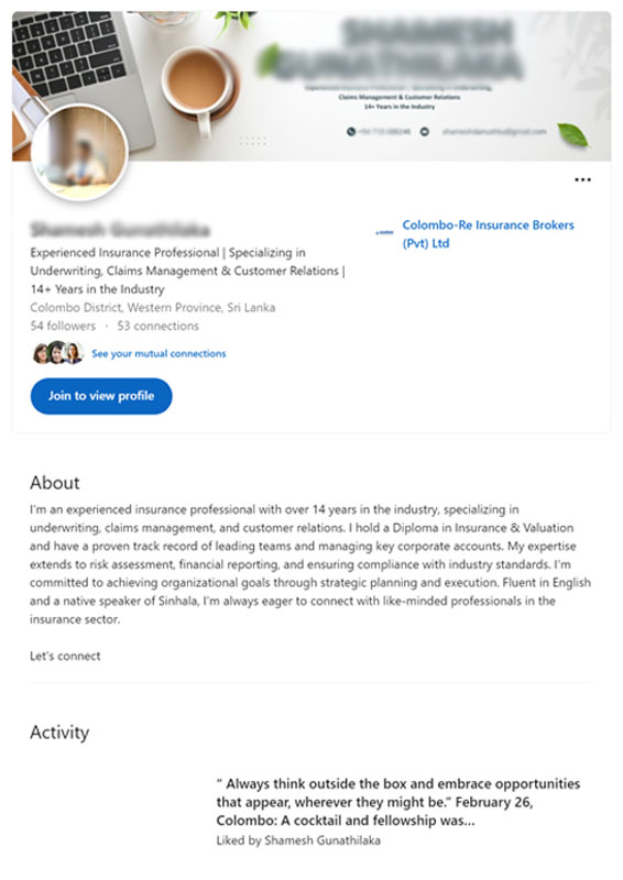 Shamesh-Gunathilaka-Assistant-Manager-Colombo-Re-Insurance-Brokers-Pvt